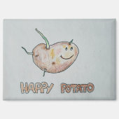 Happy Potato Rectangle Magneet (Voorkant)