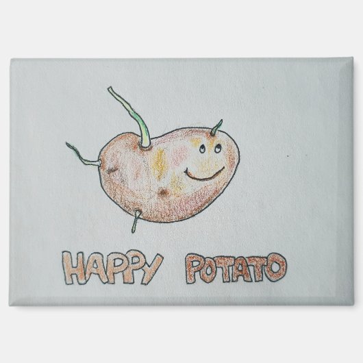 Happy Potato Rectangle Magneet (Voorkant)