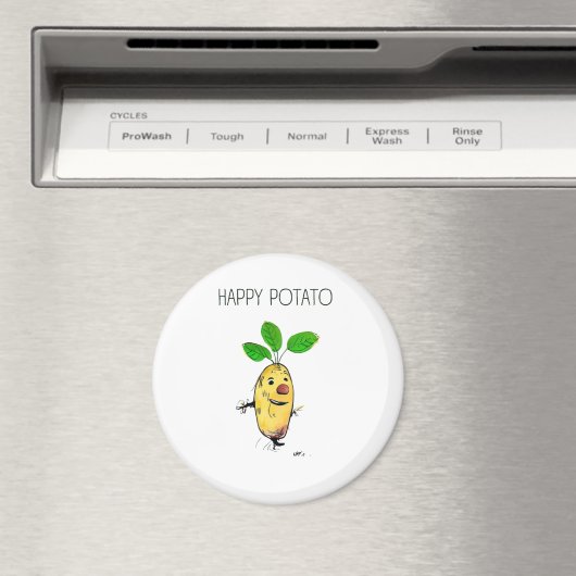 Happy potato T-Shirt Magneet (Insitu (Vaatwasser))