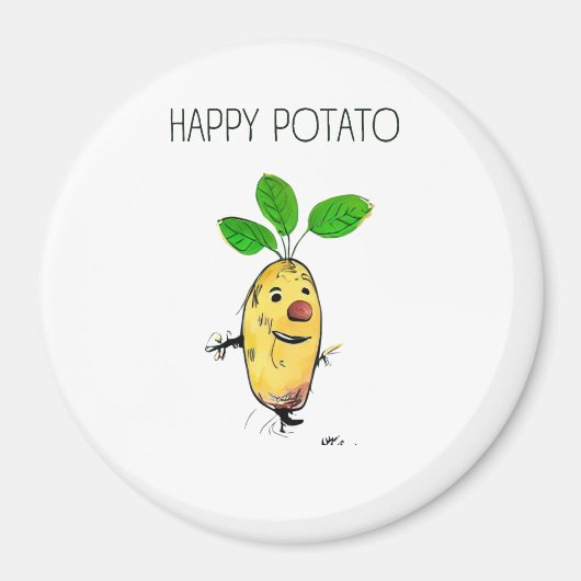 Happy potato T-Shirt Magneet (Voorkant)