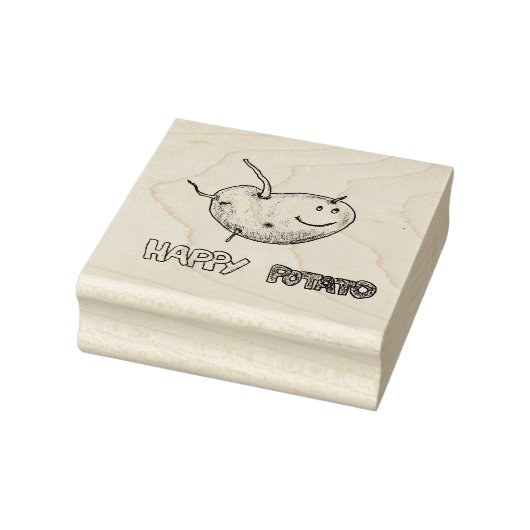 Happy Potato Wood Art Stamp Rubberstempel (Stempel)