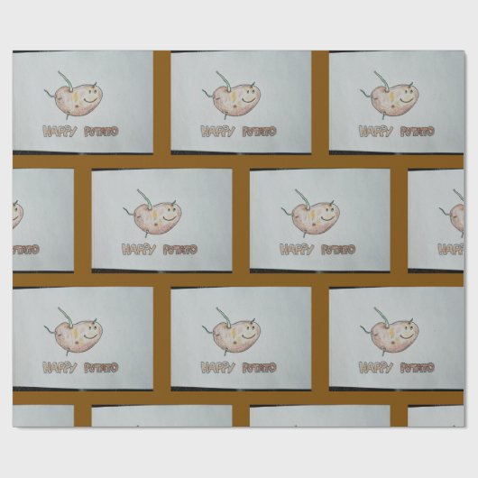 Happy Potato Wrapping Paper Cadeaupapier (Vlak)