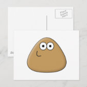 Happy Pou - Briefkaart horizontaal (Voorkant / Achterkant)