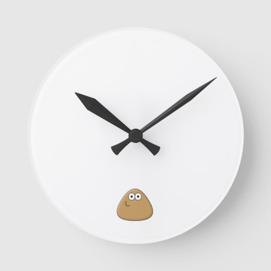 Happy Pou - Wall Clock Ronde Klok (Voorkant)