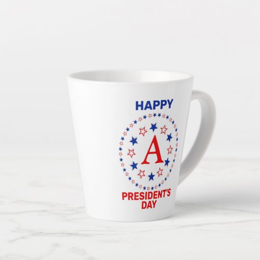 Happy President day aangepaste monogram koffie Mok (Rechterhoek)