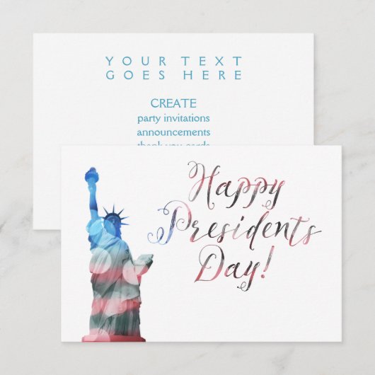 Happy President Day liberty bokeh Kaart (Voorkant / Achterkant)