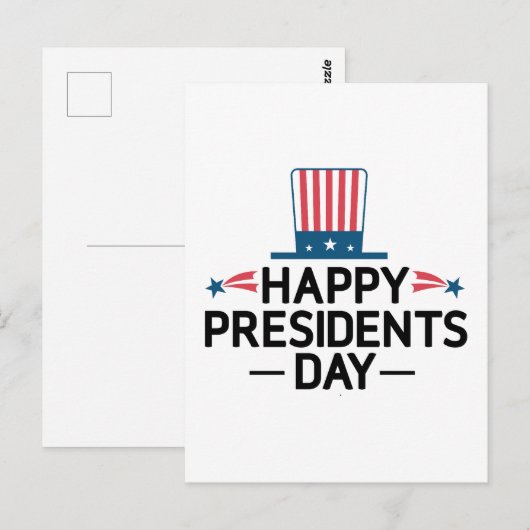 Happy President Day Patriotic Flag Briefkaart (Voorkant / Achterkant)