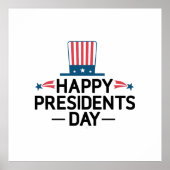 Happy President Day Patriotic Flag Pet Poster (Voorkant)