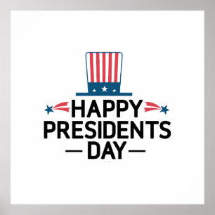 Happy President Day Patriotic Flag Pet Poster