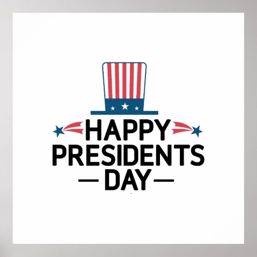 Happy President Day Patriotic Flag Pet Poster (Voorkant)