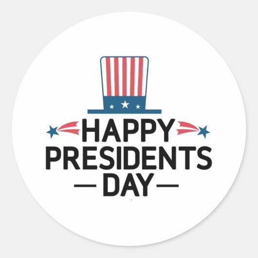 Happy President Day Patriotic Flag Pet Ronde Sticker (Voorkant)