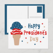 Happy President Day patriottic ice crème cone Briefkaart (Voorkant / Achterkant)