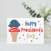 Happy President Day patriottic ice crème cone Kaart (Staand voorkant)