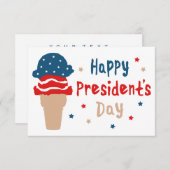 Happy President Day patriottic ice crème cone Kaart (Voorkant / Achterkant)