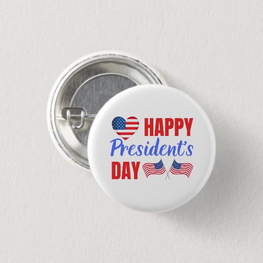 Happy President Day Ronde Button 3,2 Cm (Voorkant /achterkant)