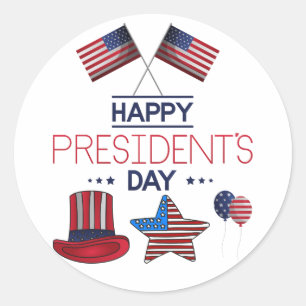 Happy President Day Ronde Sticker