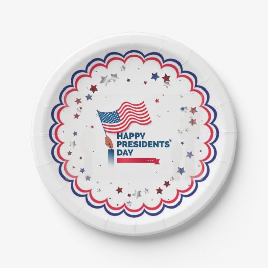 Happy President Day Stars & Stripes Papieren Bordje (Voorkant)