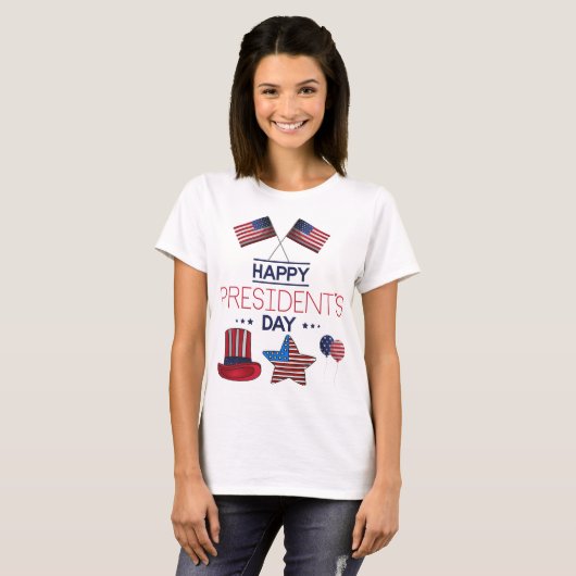 Happy President Day T-Shirt (Voorkant volledig)