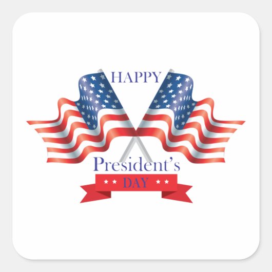 Happy President Day Vierkante Sticker (Voorkant)