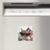 Happy Presidenten Day Cool Cat met Vlaggenmagneet Magneet (Insitu (Vaatwasser))