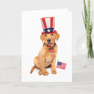 Happy Presidenten Day Cute Patriotic Puppy in Pet Feestdagen Kaart