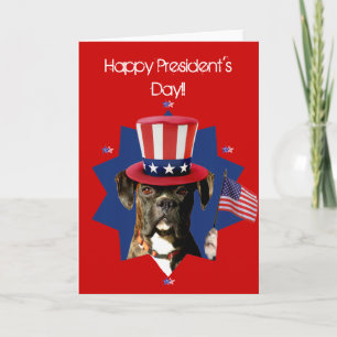 Happy President's Day Boxer Dog Wenskaart Kaart
