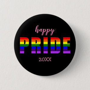 Happy Pride 20xx aangepaste tekst op aangepaste kl Ronde Button 5,7 Cm