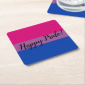 Happy Pride Bisexual Flag Kartonnen Onderzetters (Schuin)