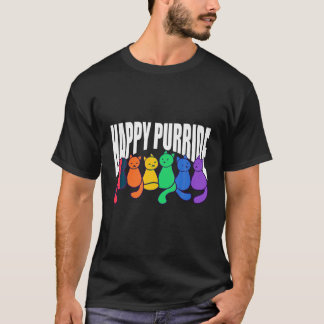Happy Pride Cat Lover Schattige Kitten Regenboog L T-shirt