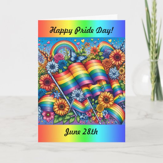 Happy Pride Day | 28 juni Rainbow Kaart (Voorkant)