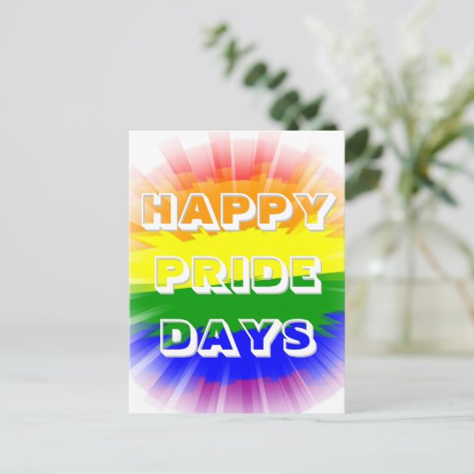 Happy Pride Days Bursting Rainbow Flag Gay Pride Briefkaart (Staand voorkant)