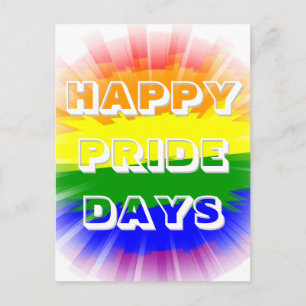 Happy Pride Days Bursting Rainbow Flag Gay Pride Briefkaart