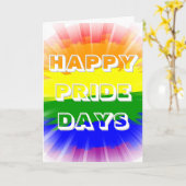 Happy Pride Days Bursting Rainbow Flag Gay Pride Kaart (Gele Bloem)