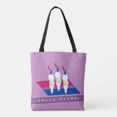 Happy Pride-katten met biseksuele Pride-vlag Tote Bag (Achterkant)