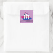Happy Pride-katten met biseksuele Pride-vlag Vierkante Sticker (Tas)