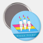 Happy Pride-katten met panseksuele vlag Magneet (Voorkant / Achterkant)