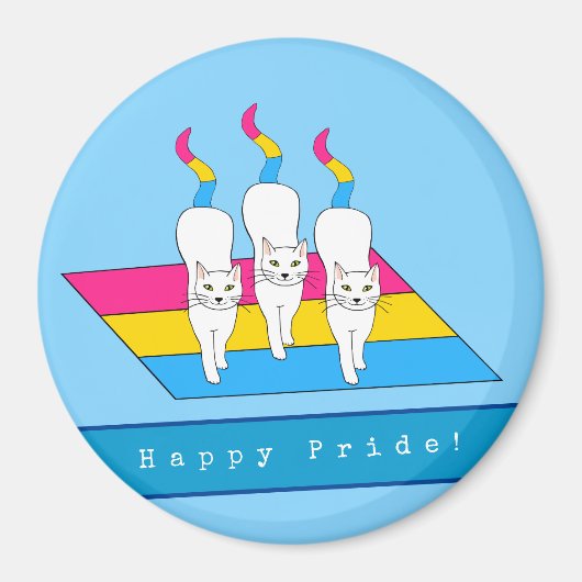 Happy Pride-katten met panseksuele vlag Magneet (Voorkant)
