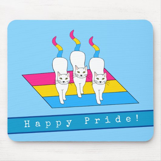 Happy Pride-katten met panseksuele vlag Muismat (Voorkant)