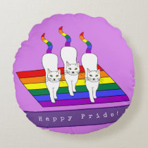 Happy Pride LGBT-katten met regenboogvlag