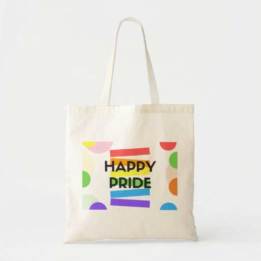 Happy Pride LGBT-regenboogcanvas tas (Voorkant)