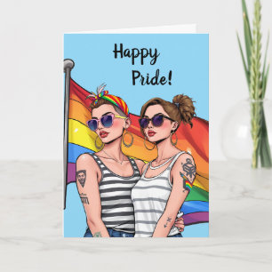Happy Pride LGBTQ Lesbische Regenboogvlag Kaart
