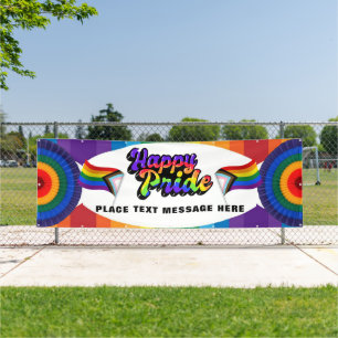 HAPPY PRIDE LGBTQIA+ Gay Parade-Wall Gepersonalise Spandoek