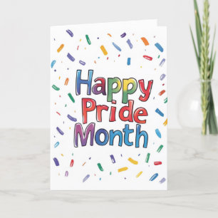 Happy Pride Maand Kleurrijke Confetti Feestdagen Kaart