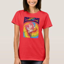 Happy Pride Maand Omhelzen Liefde Regenboog Vrouwe T-shirt