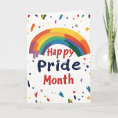 Happy Pride Maand Regenboog Kleur Feestdagen Kaart (Voorkant)