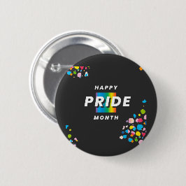 Happy Pride Maand Splash Kleuren T shirt Ronde Button 5,7 Cm