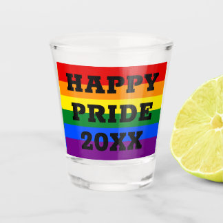 Happy Pride met de Rainbow Flag van de Gay LGBTQ v Shot Glas
