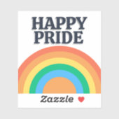 Happy Pride Minimalist Rainbow Sticker (Vel)