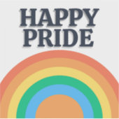 Happy Pride Minimalist Rainbow Sticker (Voorkant)