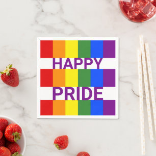 Happy Pride Modern Rainbow Party Servet
